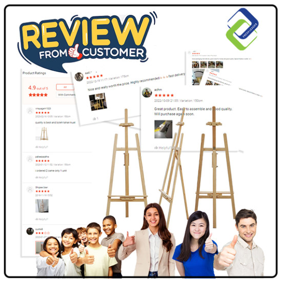 Wooden Artist Painting Display Easel Stand 150cm Height - Professional Art Supplies