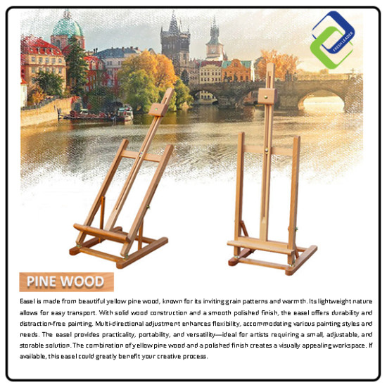 Artistic Pine Wood Easel Stand for Paintings - Display Your Masterpieces Artistic Pine Wood Easel Stand for Paintings - Display Your Masterpieces