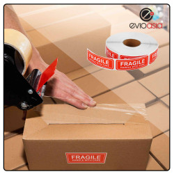 Fragile Handle With Care Sticker 1" x 3" (1000pcs)